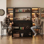 Kozyard Home Bar Cabinet with Storage Cabinet and Shelves | Black Indoor Bar Cabinet for Kitchen, Dining Room, Living Room, Home Bar Furniture