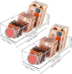 JessLab Acrylic Organizer, 2PK Cube Sections Makeup Organizer for Drawer, Makeup Organizer for Vanity, Countertop, Bathroom, Kitchen and Cabinet Storage(3+3 Compartment)