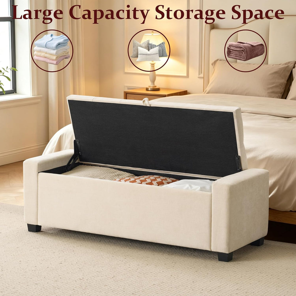 Royal Windsor Ottoman with Storage,Tufted Storage Bench for Bedroom | End of ...