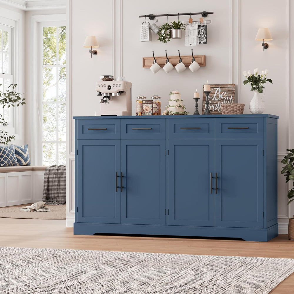 HOSTACK 60" Large Buffet Sideboard with Storage, 36" Tall Kitchen B...