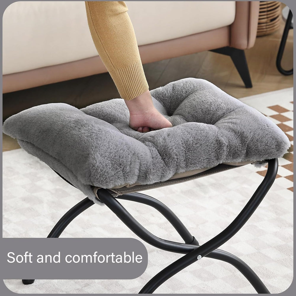 Folding Ottoman, Foldable Footrest Stool, Portable Small Foot Stool for Couch...