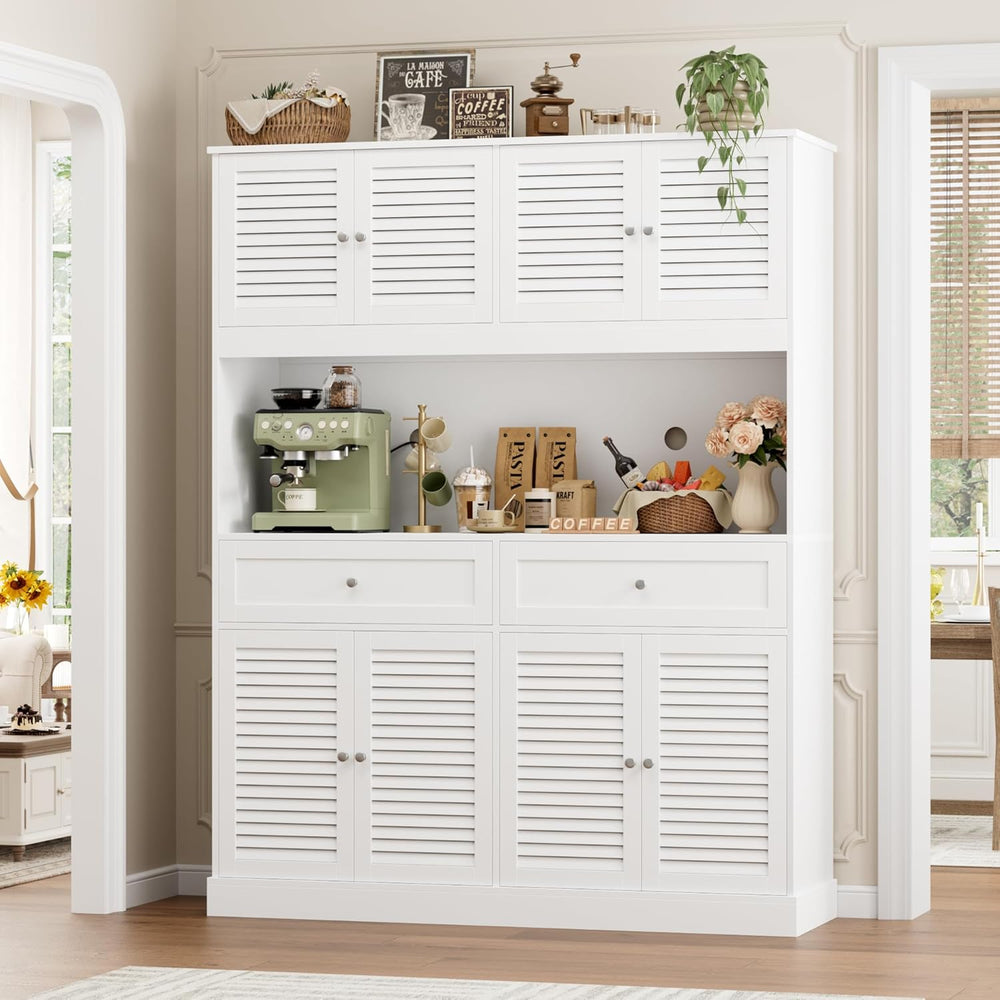 HIFIT 71“HX55“W Large Pantry Cabinet for Food Storage, Farmhouse Kitchen Hutc...