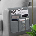 Teniux Remote Control Holder Armchair Caddy for Recliner Couch, Non-Slip Armrest Organizer with 5 Pockets for Magazine, Tablet, Phone, iPad (Silver Grey)