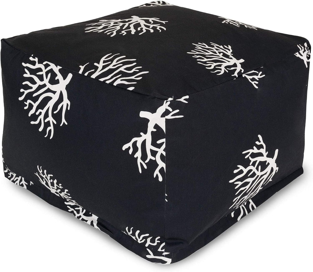 Majestic Home Goods Black Coral Ottoman, Large