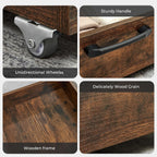 Under Bed Storage with Wheels, 2-Pack Under Bed Shoe Storage Organizer Drawer, Composite Wood Organizer for Shoes Clothes Containers in Bedroom for Clothes,Shoes(Brown)