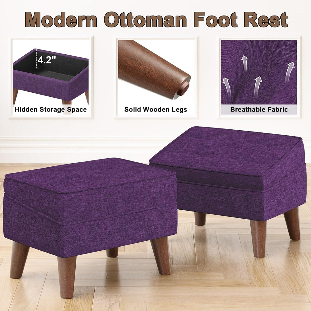 FAGAGA Storage Ottoman, Small Foot Stool Ottoman with Adjustable Lid | Sturdy...