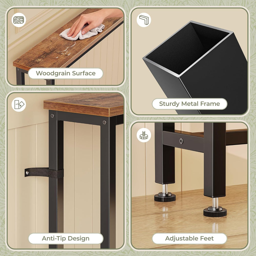 Huuger 102.4 Inch Sofa Table with Power Outlets, Skinny Behind Couch Table | ...