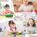 GITAWUSA Toddler Table and Chair Set, Height Adjustable-Upgrade Kids Table and 4 Chairs for Ages 3-8, Multi-Activity Toddler Play Table with Graffiti Desktop for Home/Daycare (4Chairs Beige)