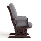 Storkcraft Tuscany Custom Glider and Ottoman with Free Lumbar Pillow (Espresso/Slate Gray Swirl) - Cleanable Upholstered Comfort Rocking Nursery Chair with Ottoman
