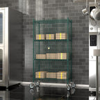 18"x36"x70" Metal Wire Green Security Heavy Duty Commercial NSF Certified Storage Unit | Mobile Wire Security Cage Kit