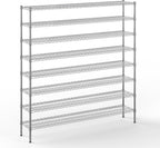 14" Deep x 72" Wide x 74" Height Wire Shelving Kit | 8-Tier | NSF Commercial Storage Rack Unit