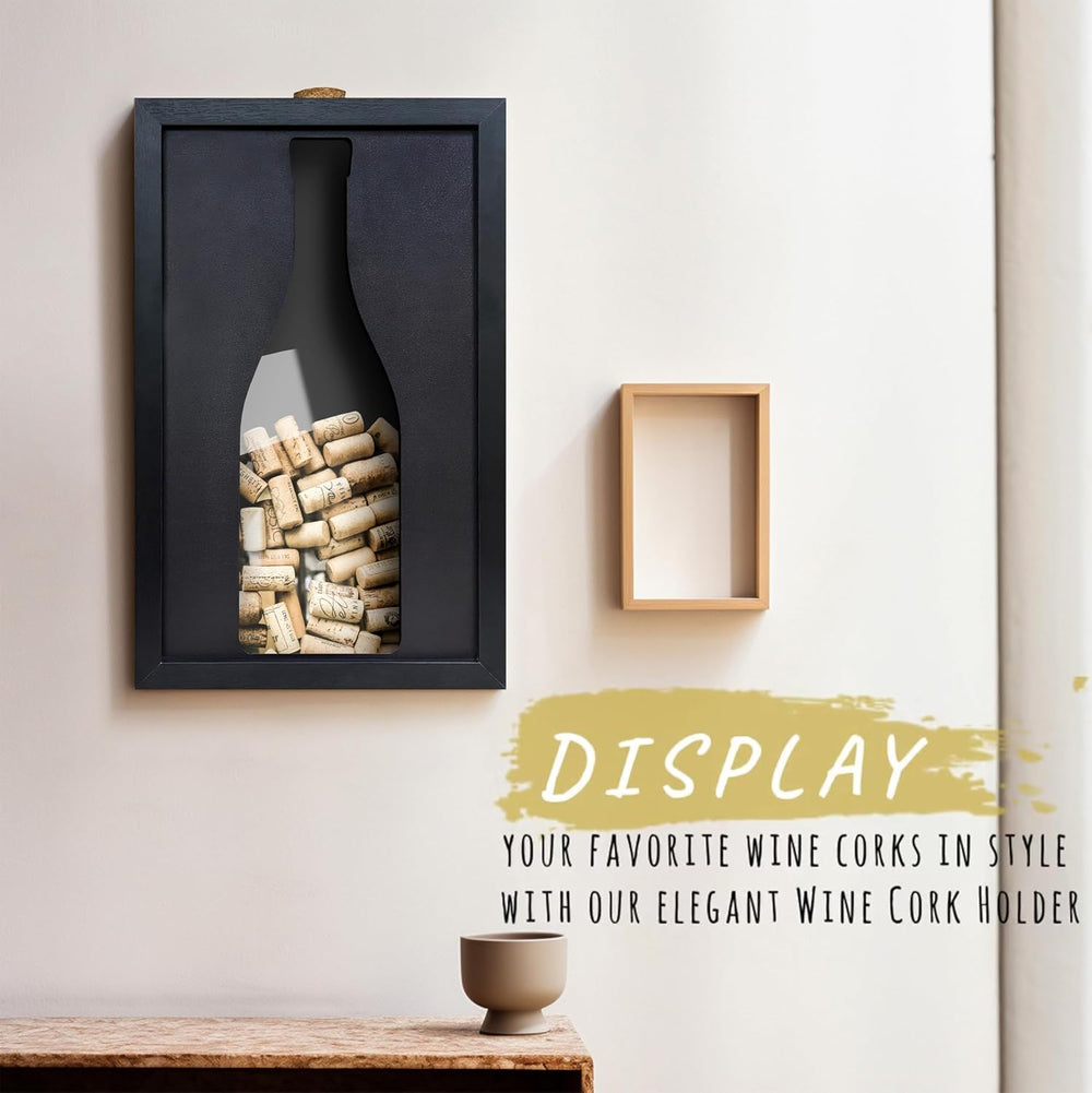 flinelife Wooden Wine Cork Holder, 13x8, Wine Cork Collector Shadow Box - Per...