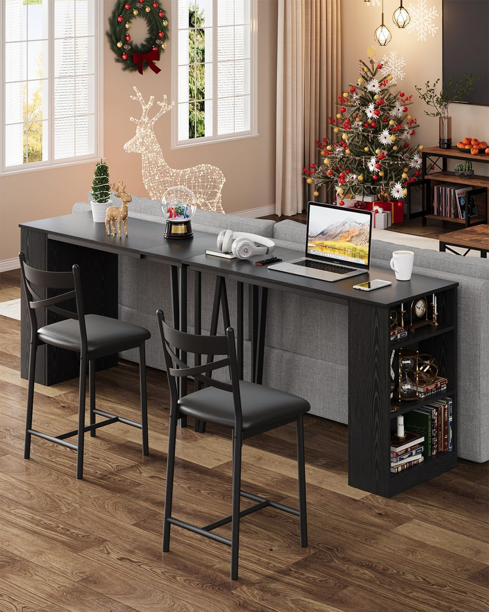 GAOMON 3 Piece Bar Table Set for 2, Bar Table and Chairs Set with with Flip T...