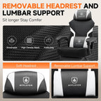 GTPLAYER Computer Chair with Adjustable Footrest, Ergonomic Gaming Chair with Headrest and Lumbar Support, Breathable Mesh Office Chair for Adults, High Back Reclining Desk Chair for Gaming and Office