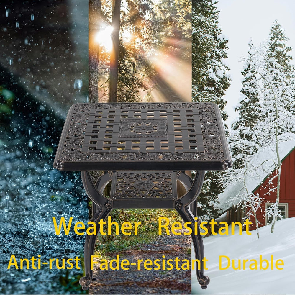 Cast Aluminum Outdoor Side Table,Small Patio Table,Outdoor Coffee Tables for ...