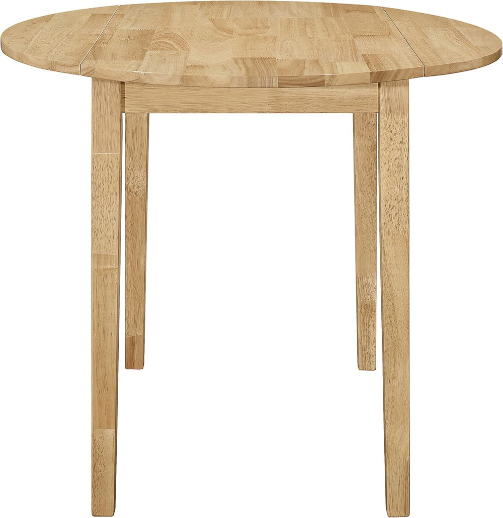 Coaster Home Furnishings 3-Piece Round Wood Dining Room Set Drop Leaf Extensi...
