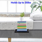 BedShelfie Bedside Shelf for Dorm Room Bunk Bed & Top Bunk, College Dorm Room Essentials, Bedside Caddy, Clip on Floating Desk Tray, Bed Side Table Storage, Loft Nightstand Decor - Black Wood Slide