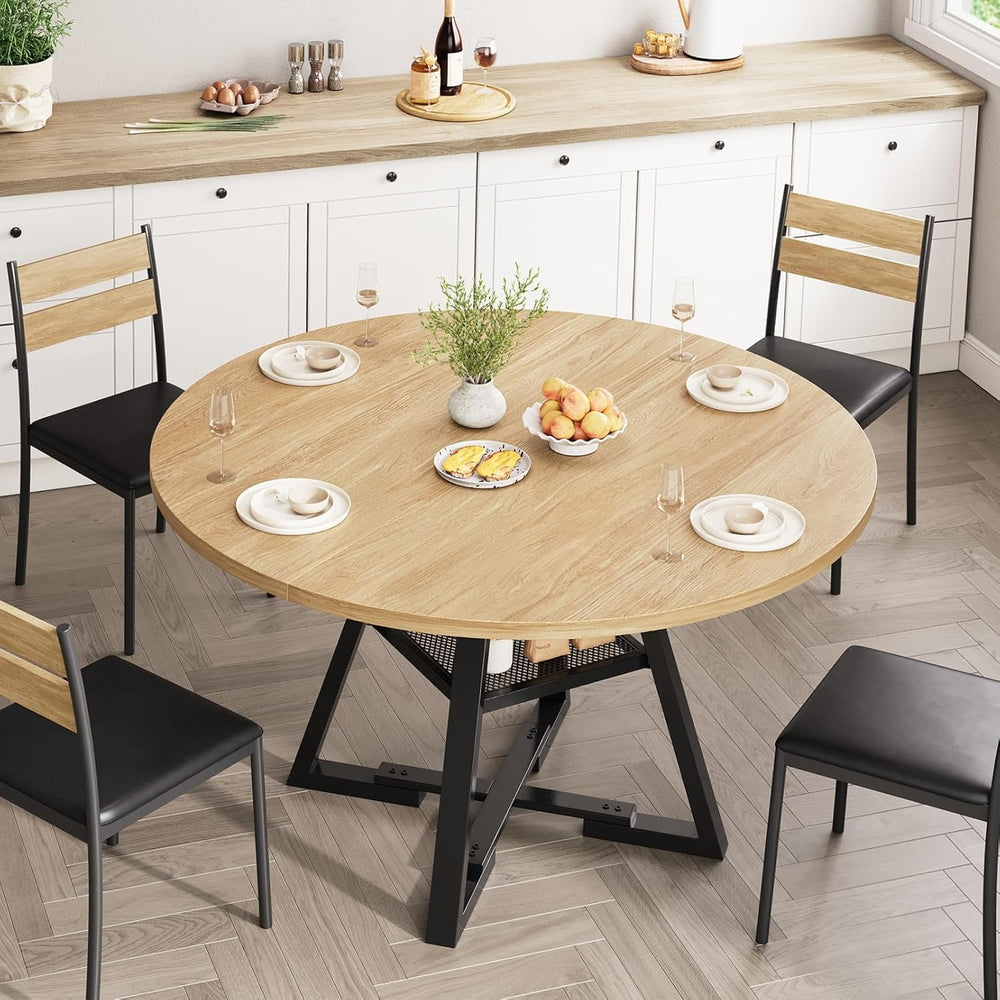 Jocoevol Round Dining Table,Kitchen Dining Room Circle Dinner Pedestal Table,...