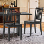 COLAMY Wooden Dining Room Chairs Set of 6, Spindle High Back Windsor Kitchen Side Chair, Farmhouse Dining Chairs for Kitchen, Dining Room, Black