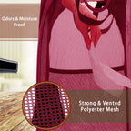 Strong Mesh Pop-up Laundry Hamper, Quality Laundry Basket with Durable Handles Solid Bottom High Carbon Steel Frame, Easy to Open and Fold Flat for Storage (Red)