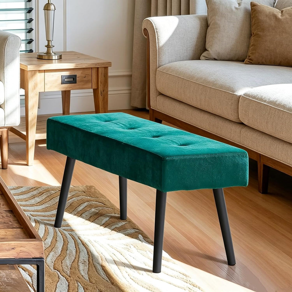 Entryway Bench - 40" Bench for Bedroom, Modern Ottoman End of Bed, Uphol...