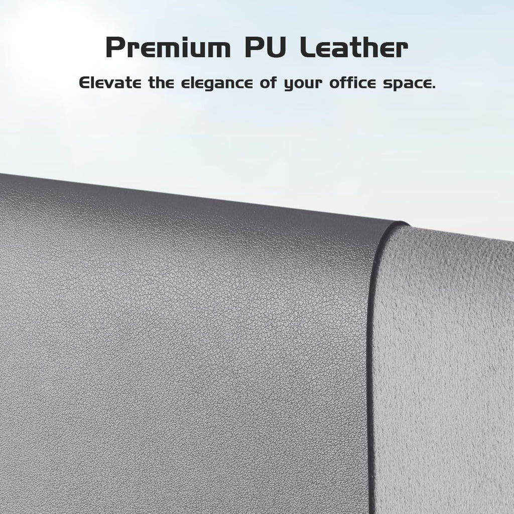 Aothia Leather Desk Pad Protector, Office Desk Mat, Large Mouse Pad, Laptop Desk Pad, Non-Slip PU Leather Desk Blotter, Waterproof Desk Writing Pad for Office and Home (Light Grey, 47" x 24")