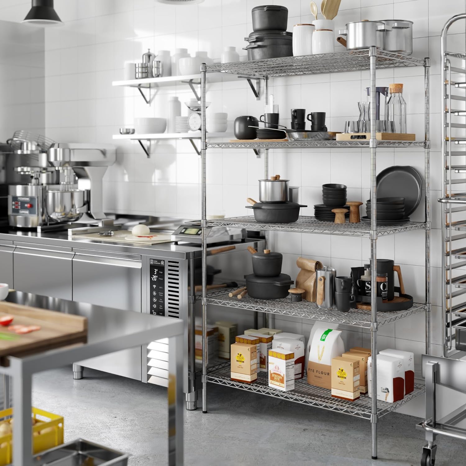 24" Deep x 42" Wide x 74" Height Wire Shelving Kit | 5-Tier | NSF Commercial Storage Rack Unit