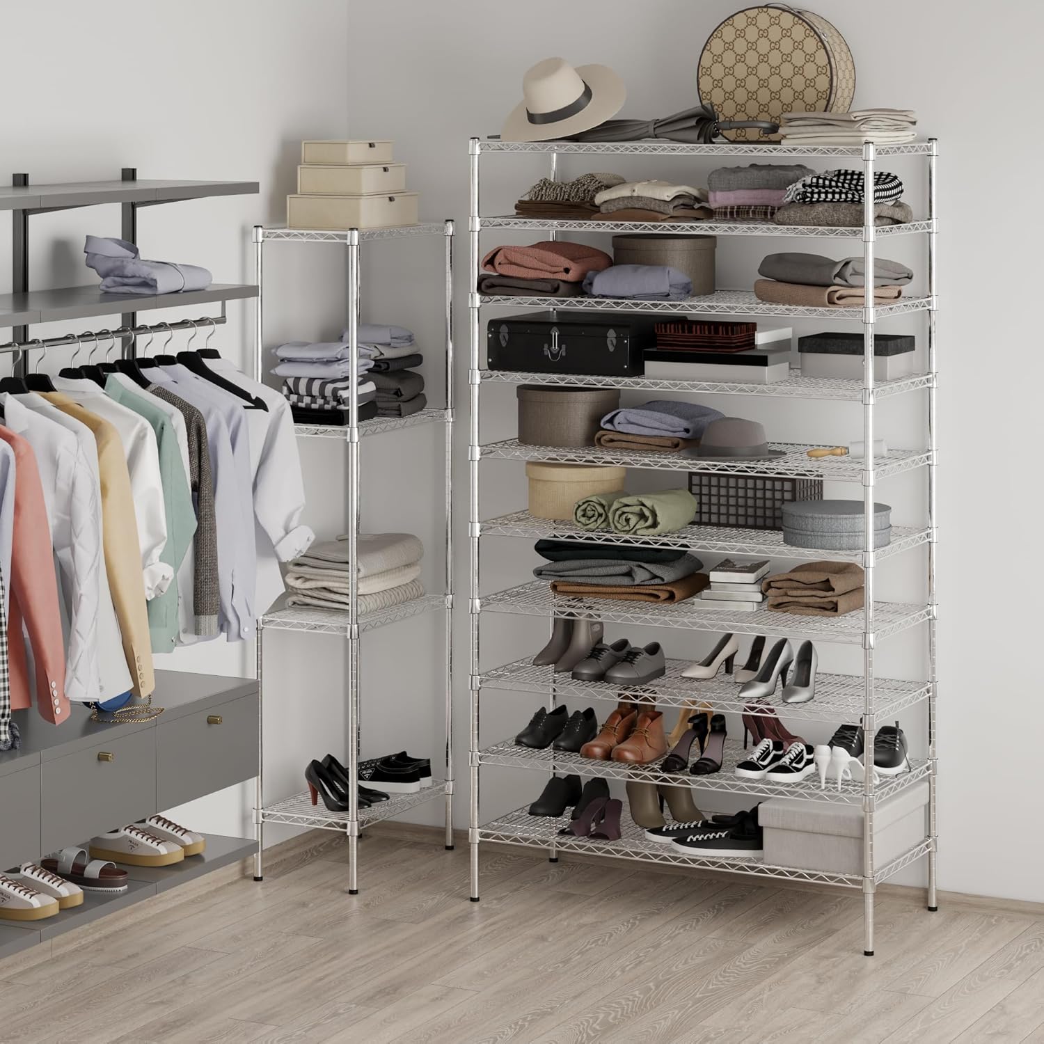 21" Deep x 48" Wide x 86" Height Wire Shelving Kit | 10-Tier | NSF Commercial Storage Rack Unit