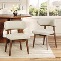 Dining Chairs Set of 2, Modern Upholstered Dining Chairs, Wooden Kitchen Chairs for Dining Room with Ergonomic Curved Backrest