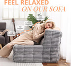 Hybrid Bean Bag Beanbag Chair for Adults Fireside Floor Togo Sofa with High Density Comfortable Memory Foam & Pocket Springs for Living Room, Bedroom