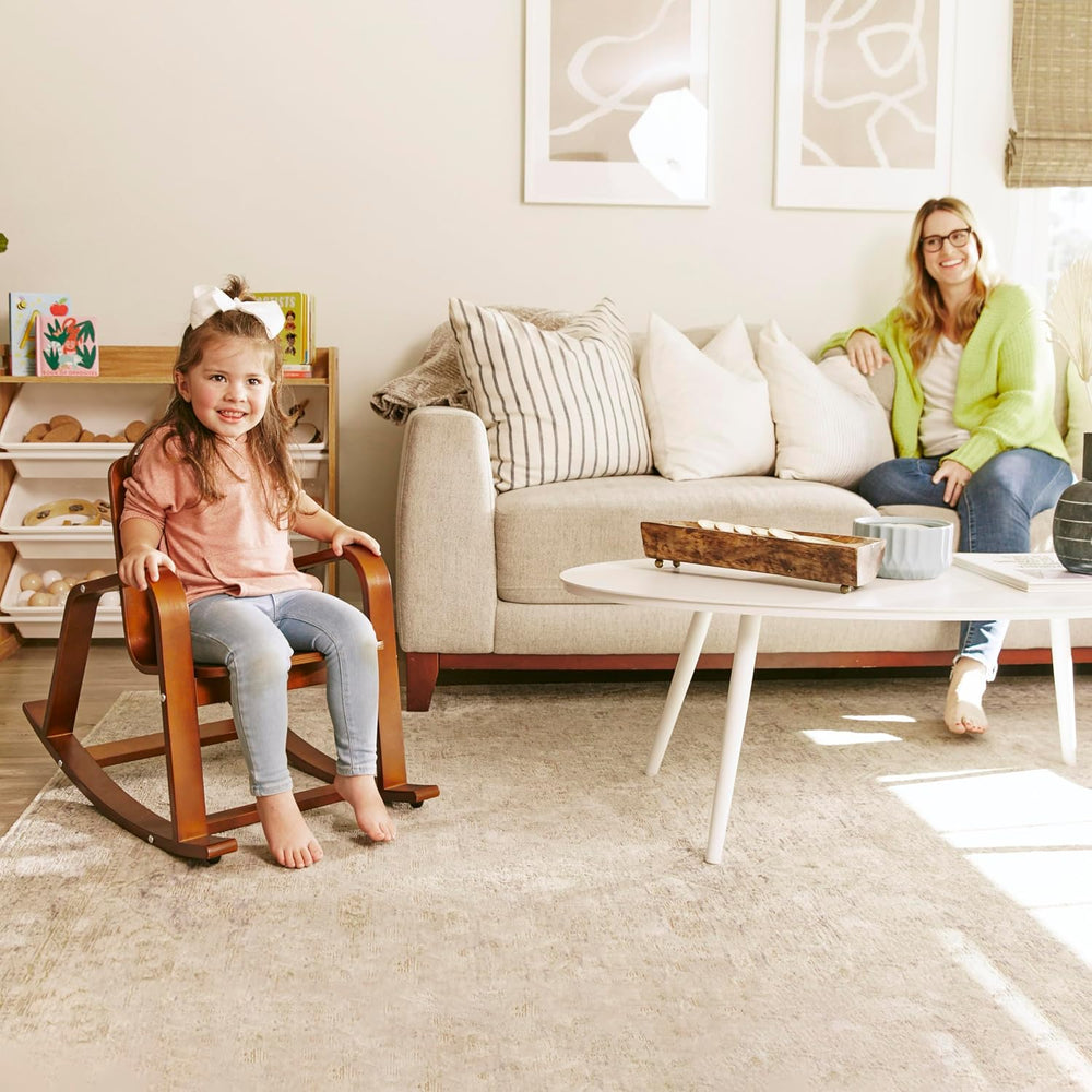 ECR4Kids Bentwood Rocking Chair with Armrests, Montessori, Dark Walnut | Dura...