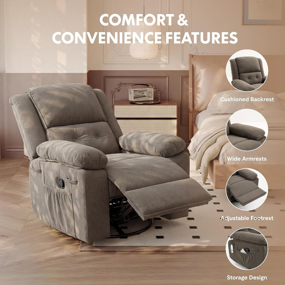 FLEXISPOT XRC2 360° Swivel Rocker Recliner with Massage & Lumbar Heat