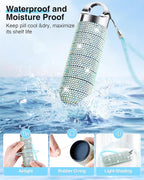 Zannaki Metal Bling Pill Organizer, Travel Waterproof Weekly Pill Box, Portable Large Aluminum Alloy Pill Case Container, BPA Free 7 Day Daily Medicine Organizer Holder for Vitamin,Fish Oil,Supplement