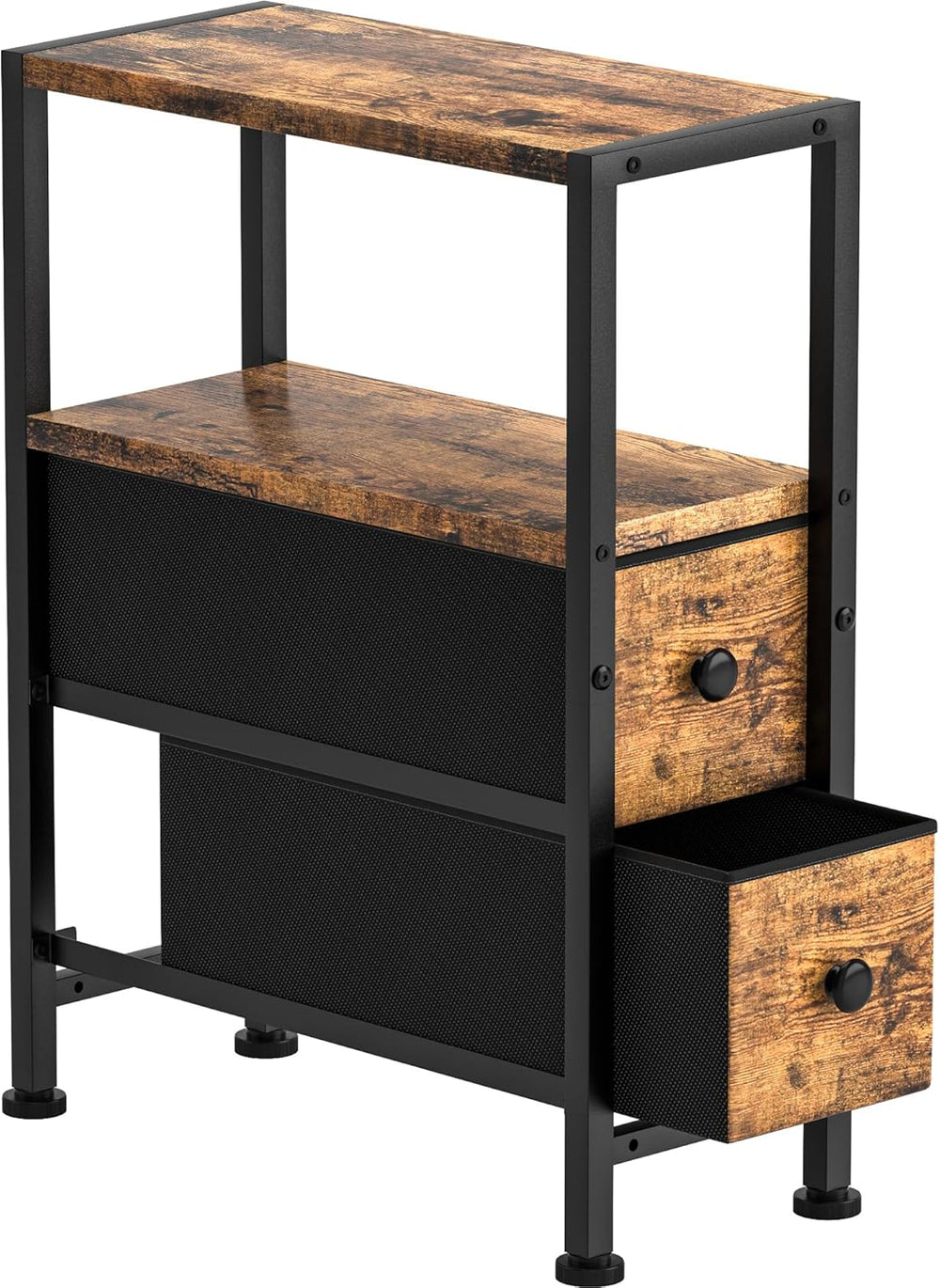 Small Narrow Side Table with Drawers, Skinny End Table for Small Spaces, Slim...