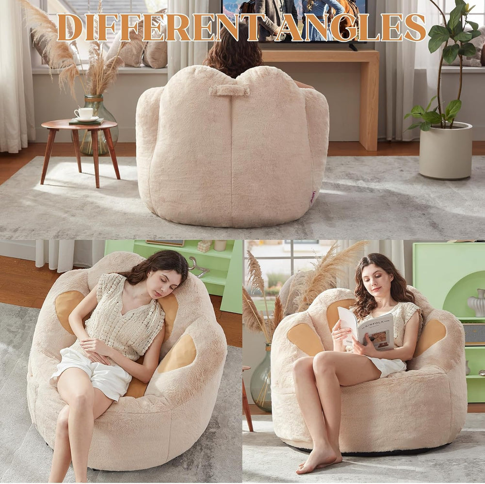 Achicsofar Giant Bean Bag Chair for Adults Teens, Cat's Paw Beanbag Chair...