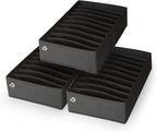 Drawer Organizer Clothes - 3 Set Multipurpose Dresser Drawer Organizer for Adults & Kids, Closet Foldable 10 Cells per Organizer - Non-Woven Fabric, T-Shirts, Baby Clothes, Shorts Organizer - Black