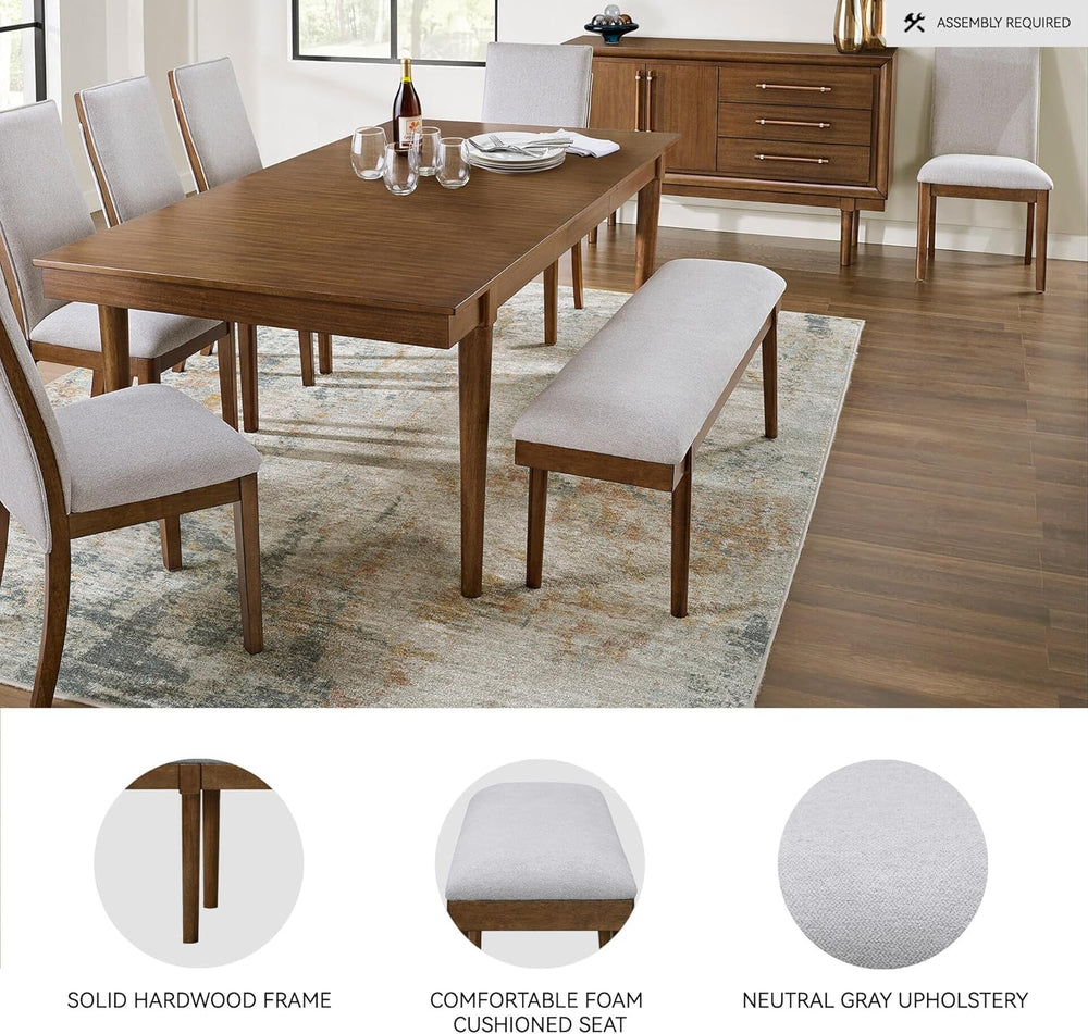 Signature Design by Ashley Dining Bench, 59" Backless Upholstered Wood |...
