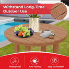 Costaelm Outdoor Bar Table, 37" Counter Height Round Patio Cocktail Bar Table, Patio Bar Table Bistro Dining Table Pub Table for Front Porch Deck, Backyard, Garden, Teak