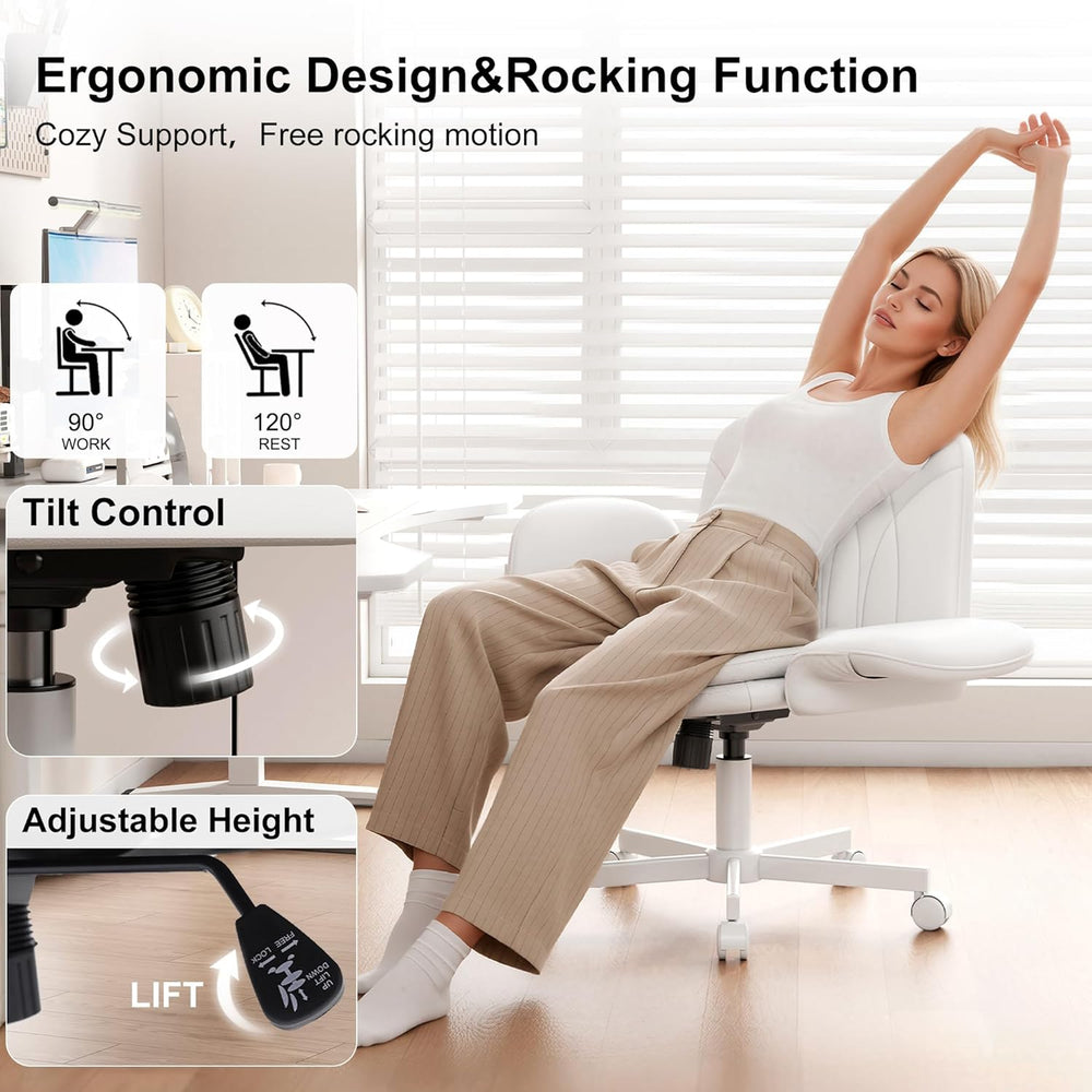 Misolant Criss Cross Chair with Armrests & Wheels for Cross-Legged Sittin...