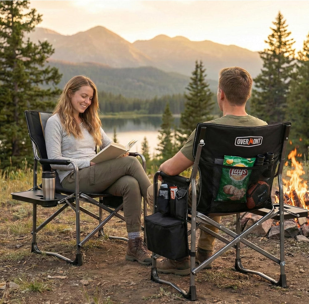 Overmont 2PCS Oversized Lightweight Camping Chair - Portable Comfortable Heav...