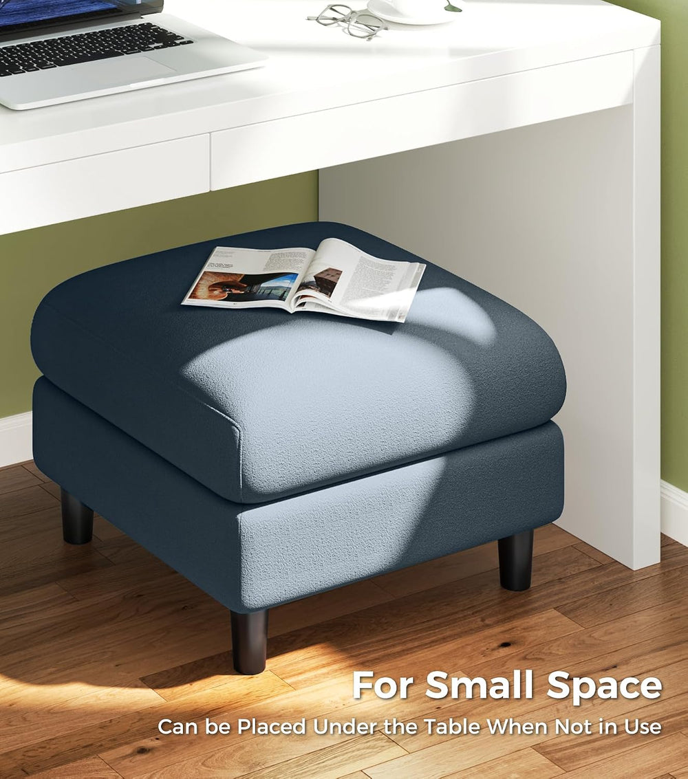 Welzona Teddy Storage Ottoman, 26.7"Large Living Room Ottoman, Coffee Ta...