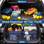 Deosk Car Trunk Organizer for SUV, Car Organizers and Storage with 6 Pocket, Car Accessories for Women/Men 70L Waterproof Polyester Trunk Organizer(Large, Navy Blue)