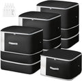 Comforter Storage Bag - 130L Large Capacity Blanket Storage Bags 3-Layer Ultra Space Saving Self Compression Organizer, Washable Compression Bags for Storage Comforter Blanket, 4-Pack, Black