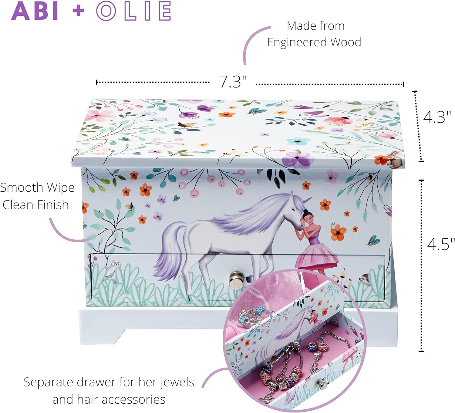 Ballerina Unicorn Kids Jewelry Box for Girls & Little Girls Jewelry Box Organizer - A unicorn music box gift