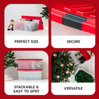 IRIS USA 91 Qt. Stackable Plastic Storage Bins with Lids, 4 Pack - BPA-Free, See-Through Organizing Solution, Latches, Durable Nestable Containers, Secure Pull Handle, Made in USA - Red