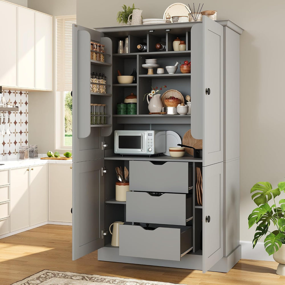 Virubi 42.3x20.0x70.9 inch Freestanding Kitchen Pantry Cabinet, Tall Storage ...