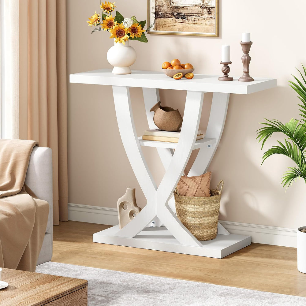 FAVOOSTY 39.4" Entryway Table, 3 Tier Hallway Table, Console Tables for ...