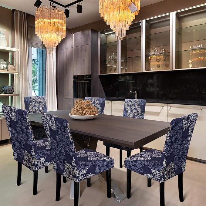 Dining Room Chair Covers - Stretch Kitchen/Dining Room Set of 4, Removable Washable Slipcovers for Home, Hotel, Banquet