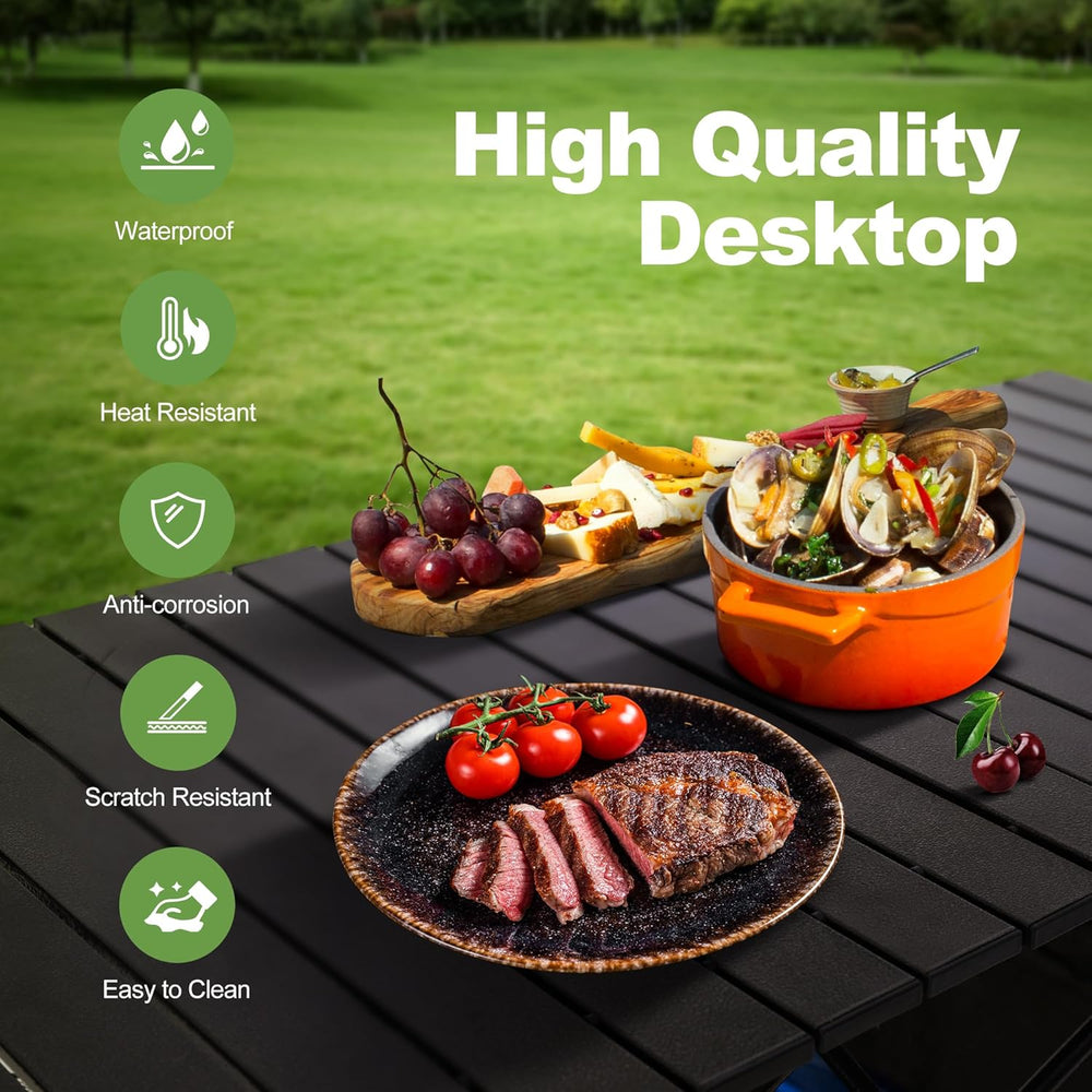 LET'S CAMP Folding Camping Table, Aluminum Roll-up Picnic Backpacking Tab...