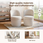 MALOL Swivel Accent Chair, 360° Swivel Chair with Hidden Storage, Modern Small Barrel Swivel Armchair for Living Room/Bedroom, Beige